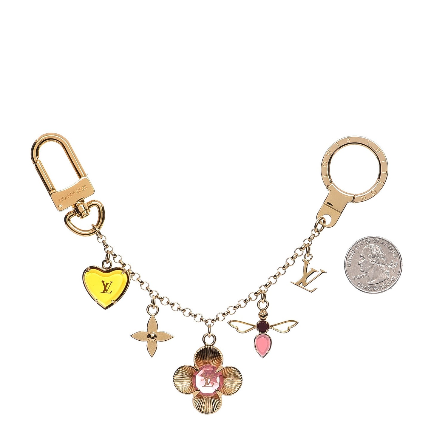 Bee Flower Chain Key Charm
