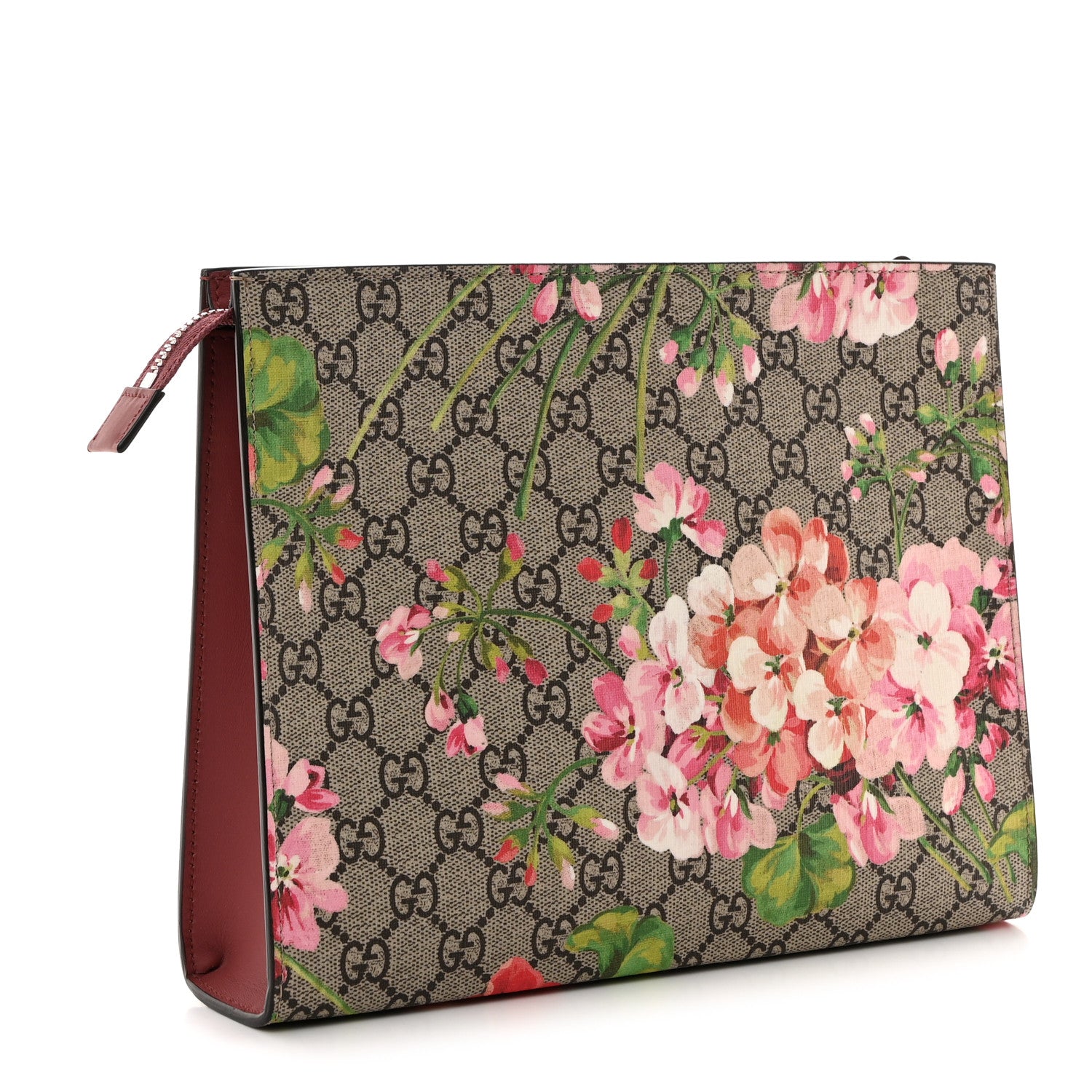Gucci GG Supreme Monogram Blooms Large Cosmetic Case Beige Multicolor Dry Rose 3 of 8