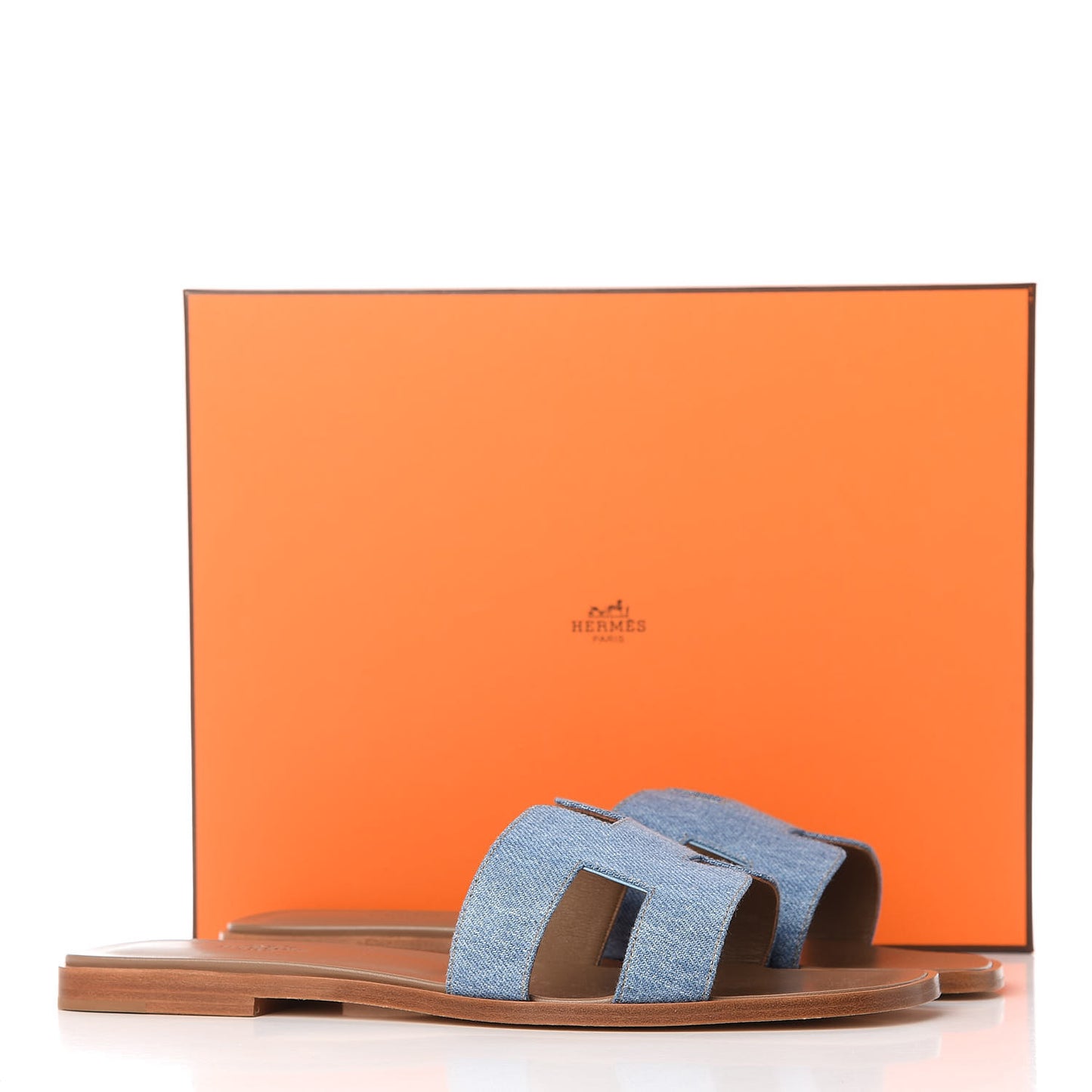 Denim Canvas Oran Sandals 40 Bleu Clair