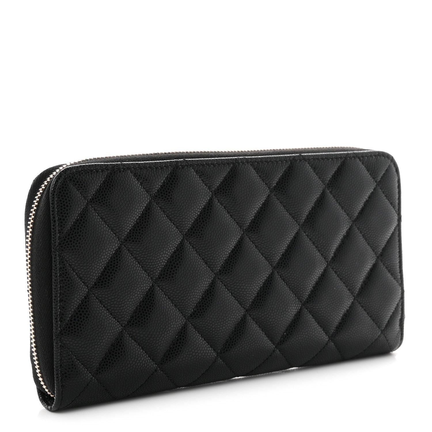 Chanel Caviar Quilted Crystal CC Long Zipped Wallet Black 3 of 8