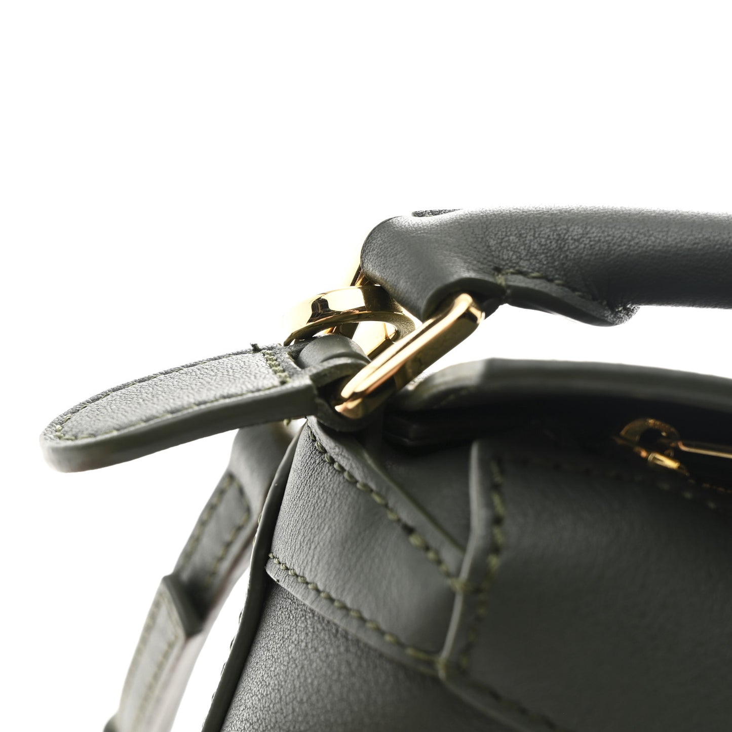 Calfskin Mini Puzzle Edge Bag Vintage Khaki