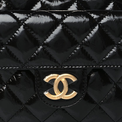 Chanel Shiny Crumpled Calfskin Quilted Small Wavy CC Hobo Black 8 of 10