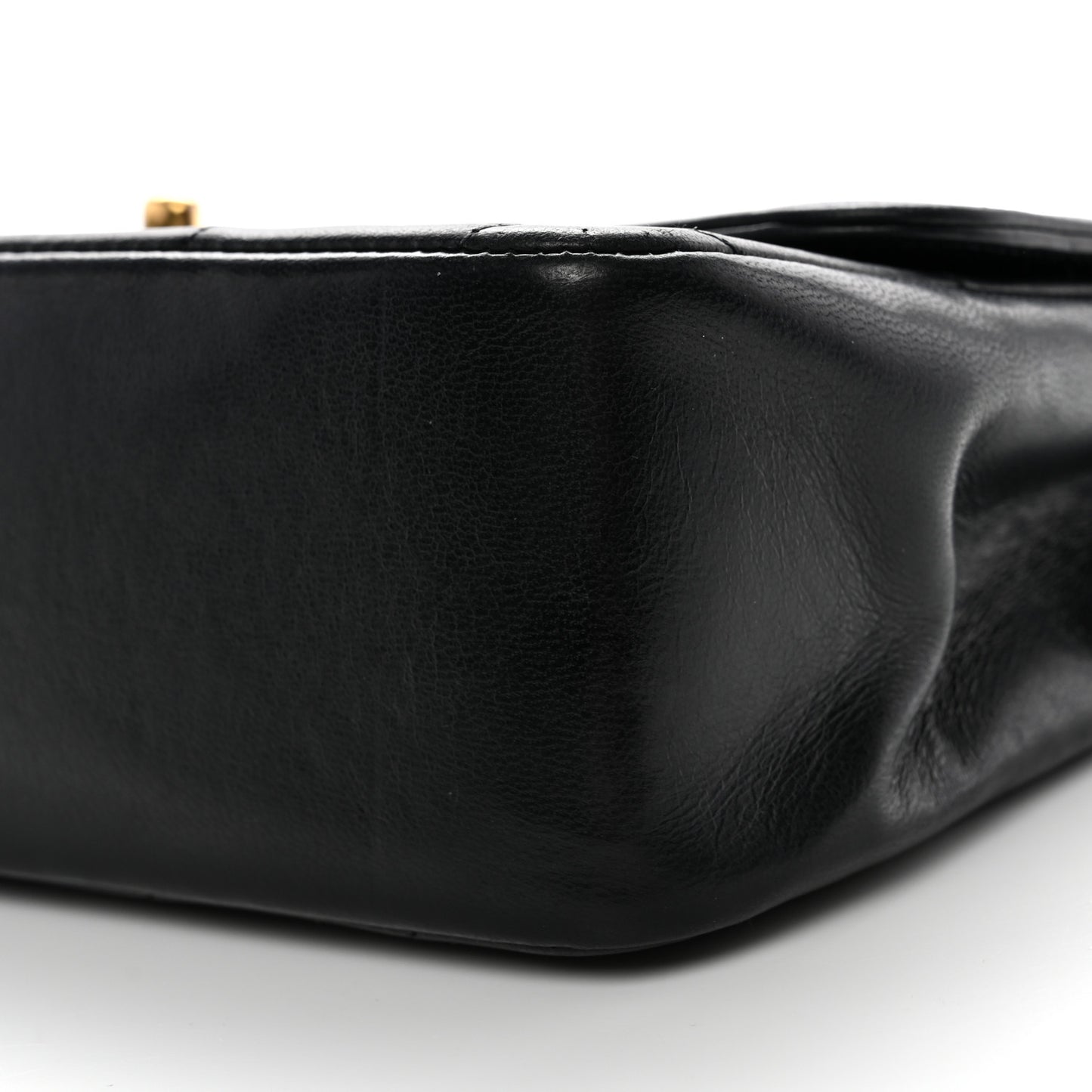 Lambskin Chevron Quilted Mini Kelly Flap Black