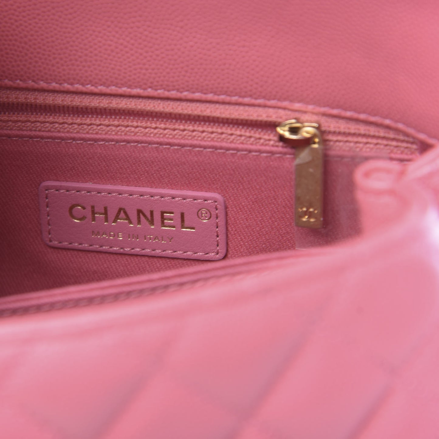 Caviar Lizard Embossed Quilted Mini Coco Handle Flap Pink