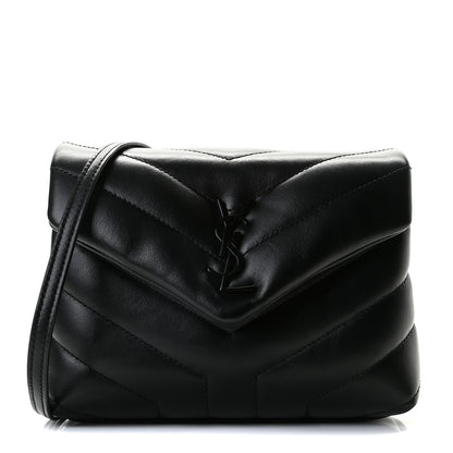 Saint Laurent Calfskin Y Quilted Monogram Toy Loulou Crossbody Bag Black 1 of 12