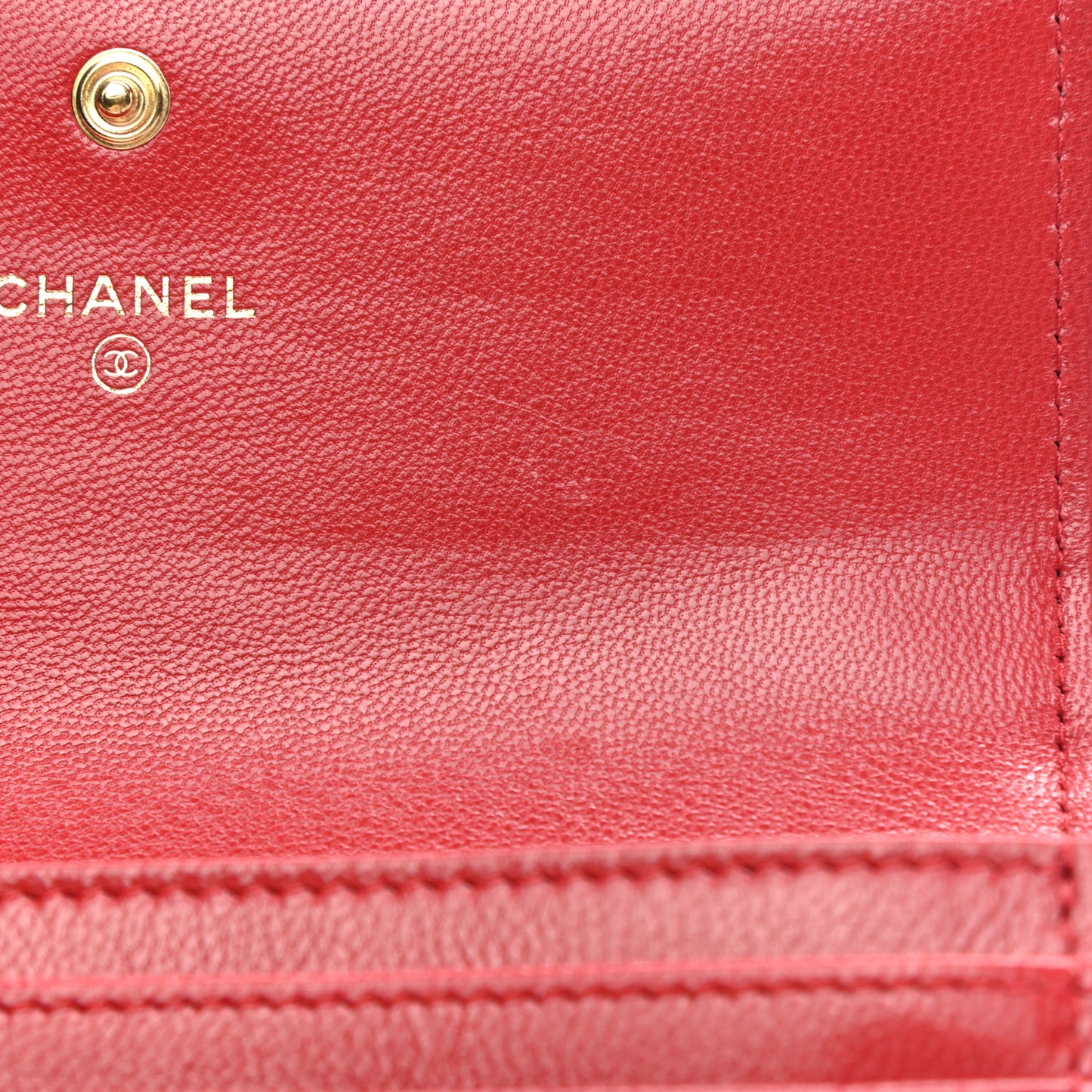 Goatskin Quilted Chanel 19 Flap Wallet Red