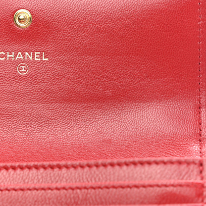 Chanel Goatskin Quilted Chanel 19 Flap Wallet Red 9 of 10