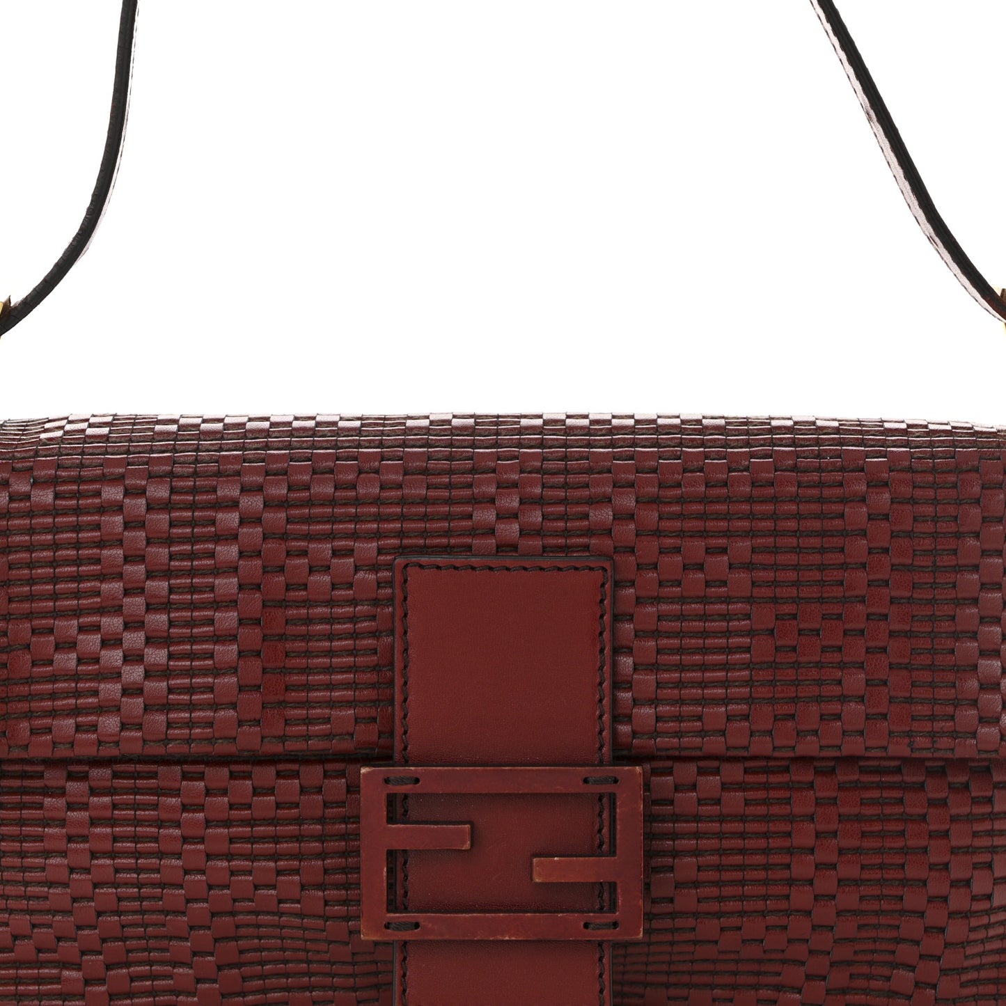 Lambskin Woven Baguette Red