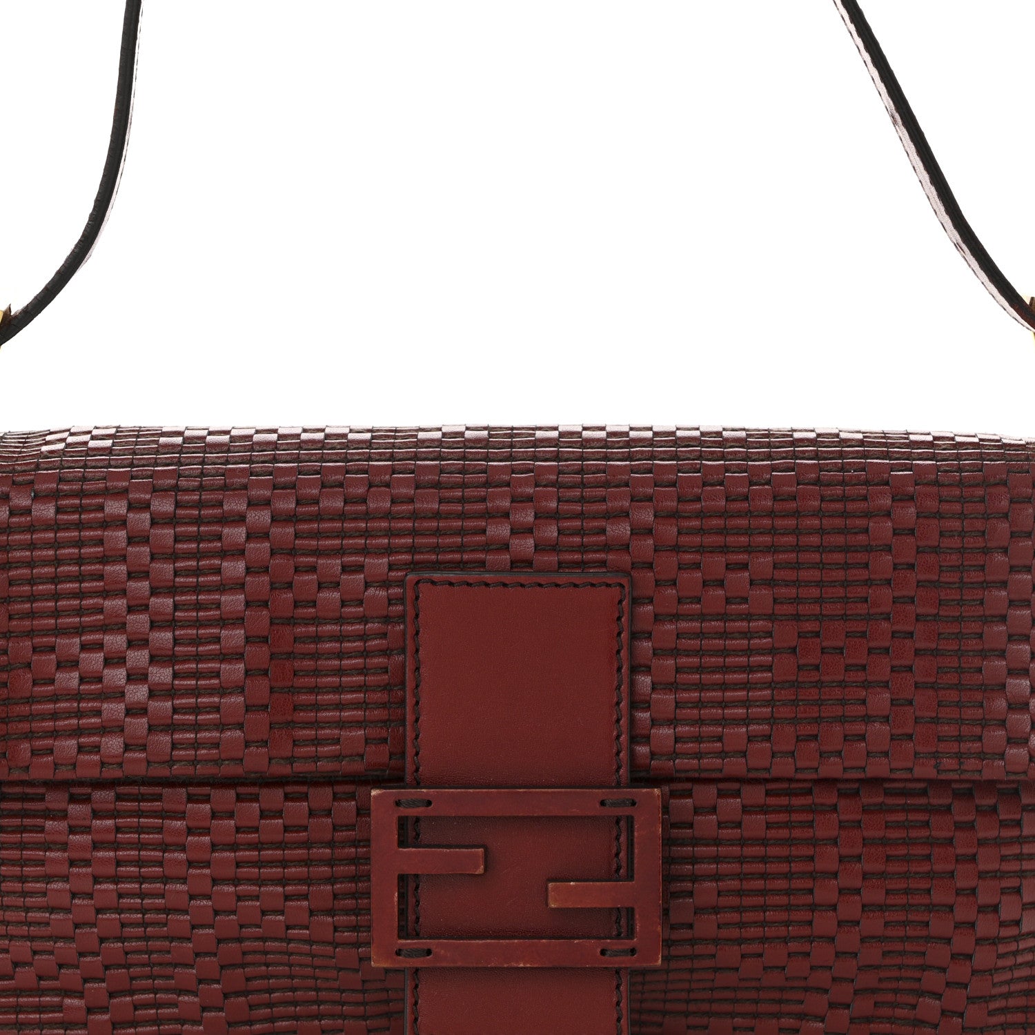 Fendi Lambskin Woven Baguette Red 8 of 10