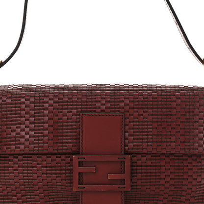 Fendi Lambskin Woven Baguette Red 8 of 10