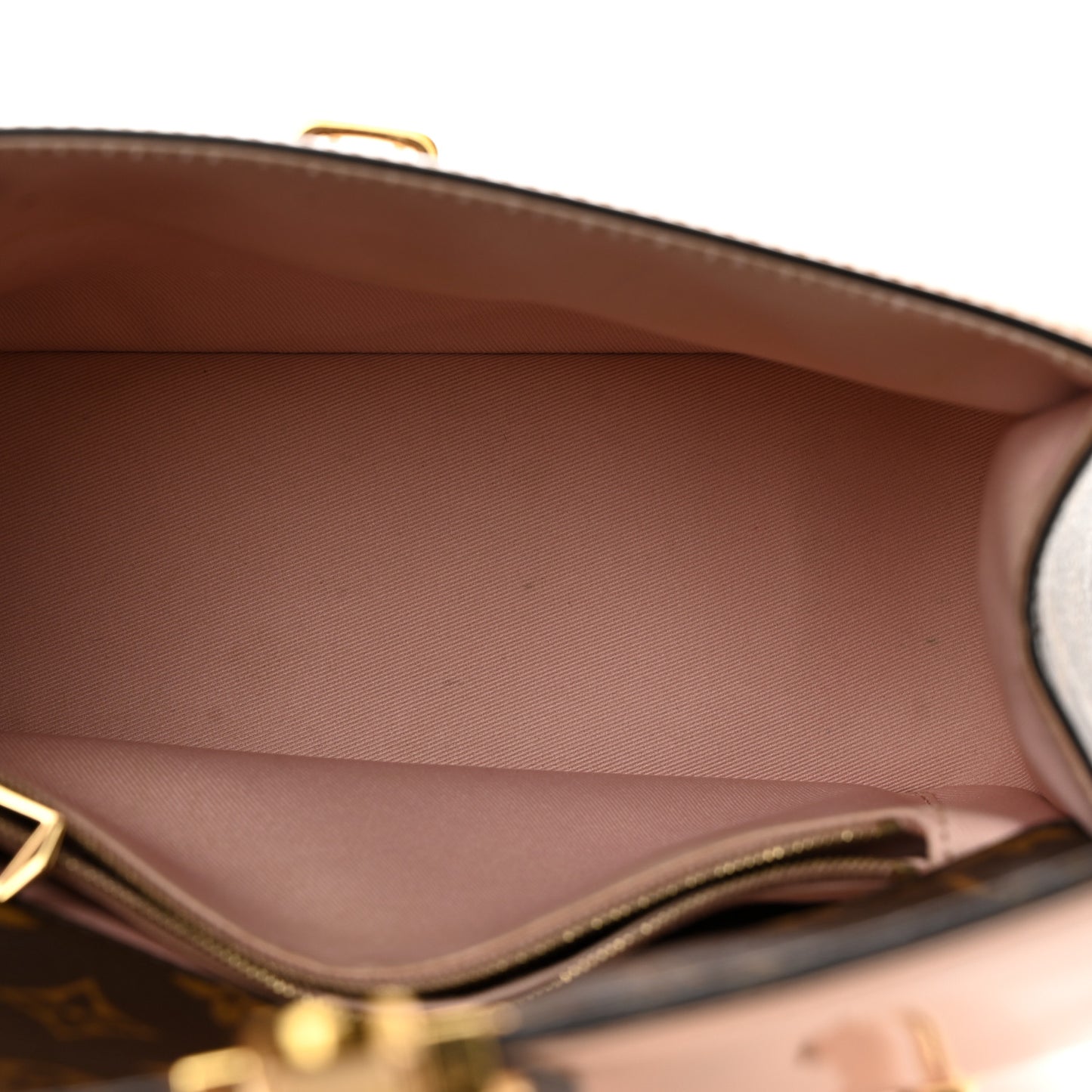 Patent Calfskin Monogram Cherrywood PM Rose Ballerine