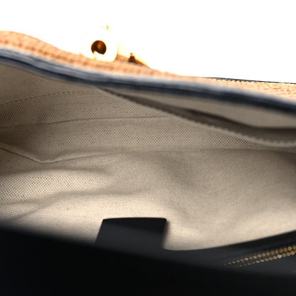Gucci Straw Lux Boarded Dyana Lux Calfskin Small Jackie 1961 Hobo Natural Blue 5 of 11