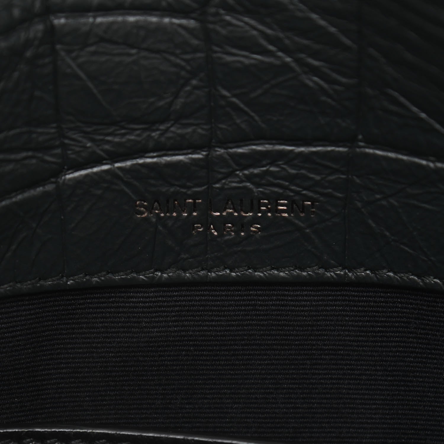 Saint Laurent Calfskin Crocodile Embossed Monogram Baby Niki Chain Satchel Algea 5 of 11
