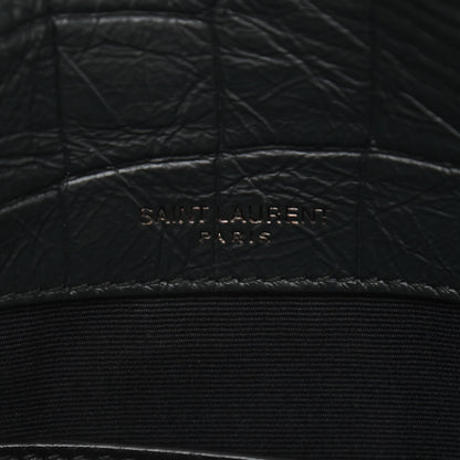 Saint Laurent Calfskin Crocodile Embossed Monogram Baby Niki Chain Satchel Algea 5 of 11