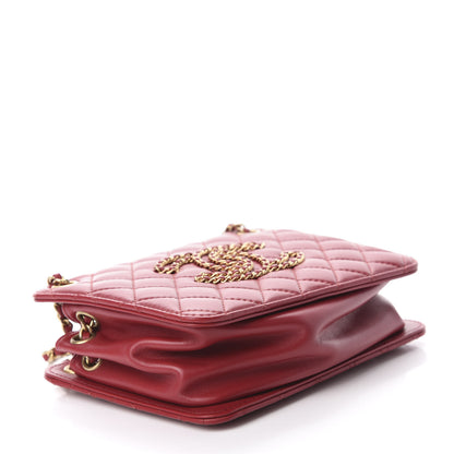 Chanel Calfskin Quilted CC Small Once Upon A Time Tote Red 4 of 11
