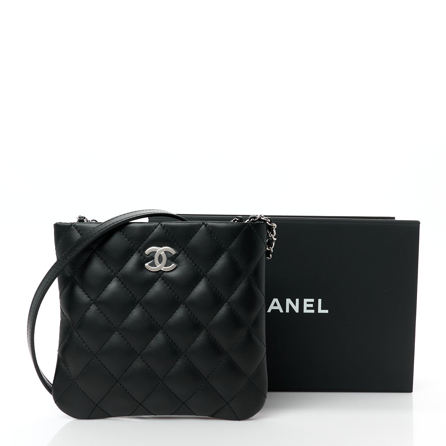 Chanel Lambskin Quilted Crossbody Bag Black 11 of 11