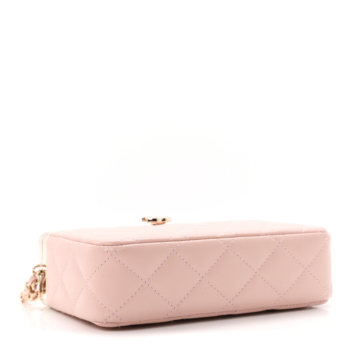 Lambskin Quilted CC Vanity With Chain Light Pink