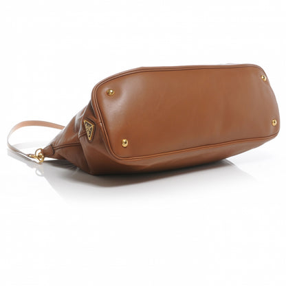 Prada Vitello Leather Large Frame Tote Camel 4 of 8