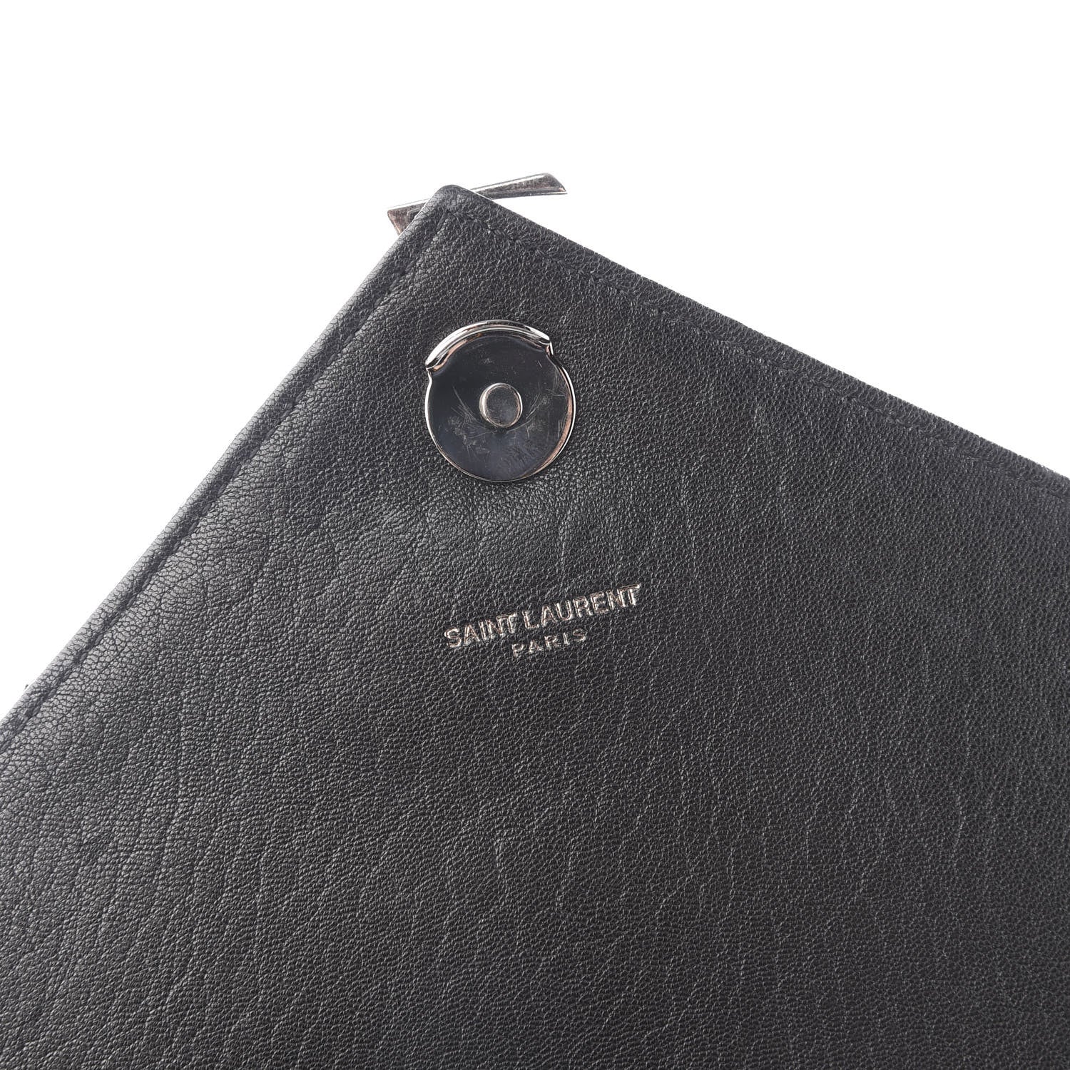 Saint Laurent Calfskin Matelasse Diamond Quilted Monogram Large College Bag Black 8 of 9
