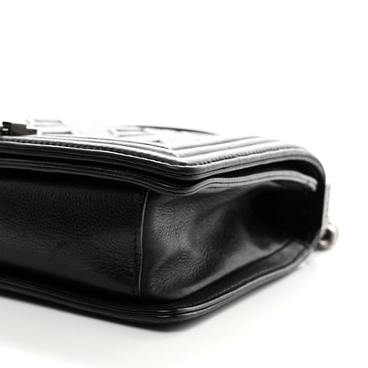 Chanel Calfskin Crystal Embossed Medium Boy Flap Black 10 of 12