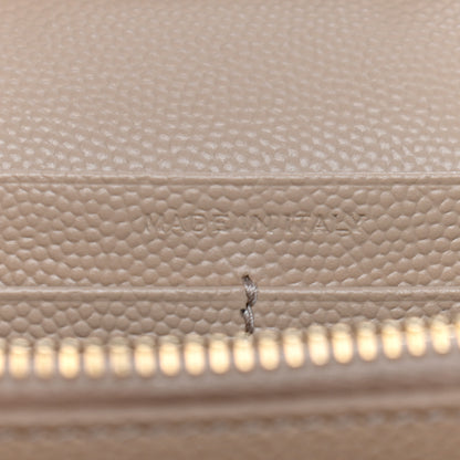 Saint Laurent Grain De Poudre Matelasse Chevron Monogram Chain Wallet Nude Powder 7 of 9