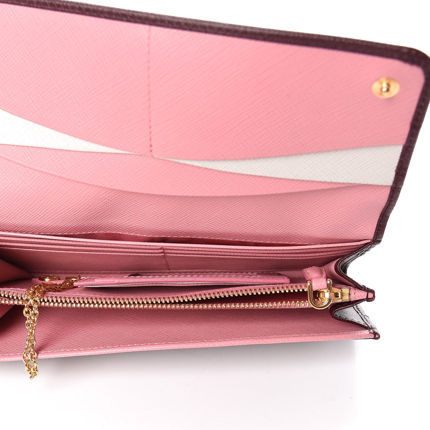 Saffiano Colour Continental Flap Wallet Granato Petalo