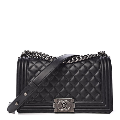 Chanel Calfskin Quilted Medium Boy Flap Black 1 of 11