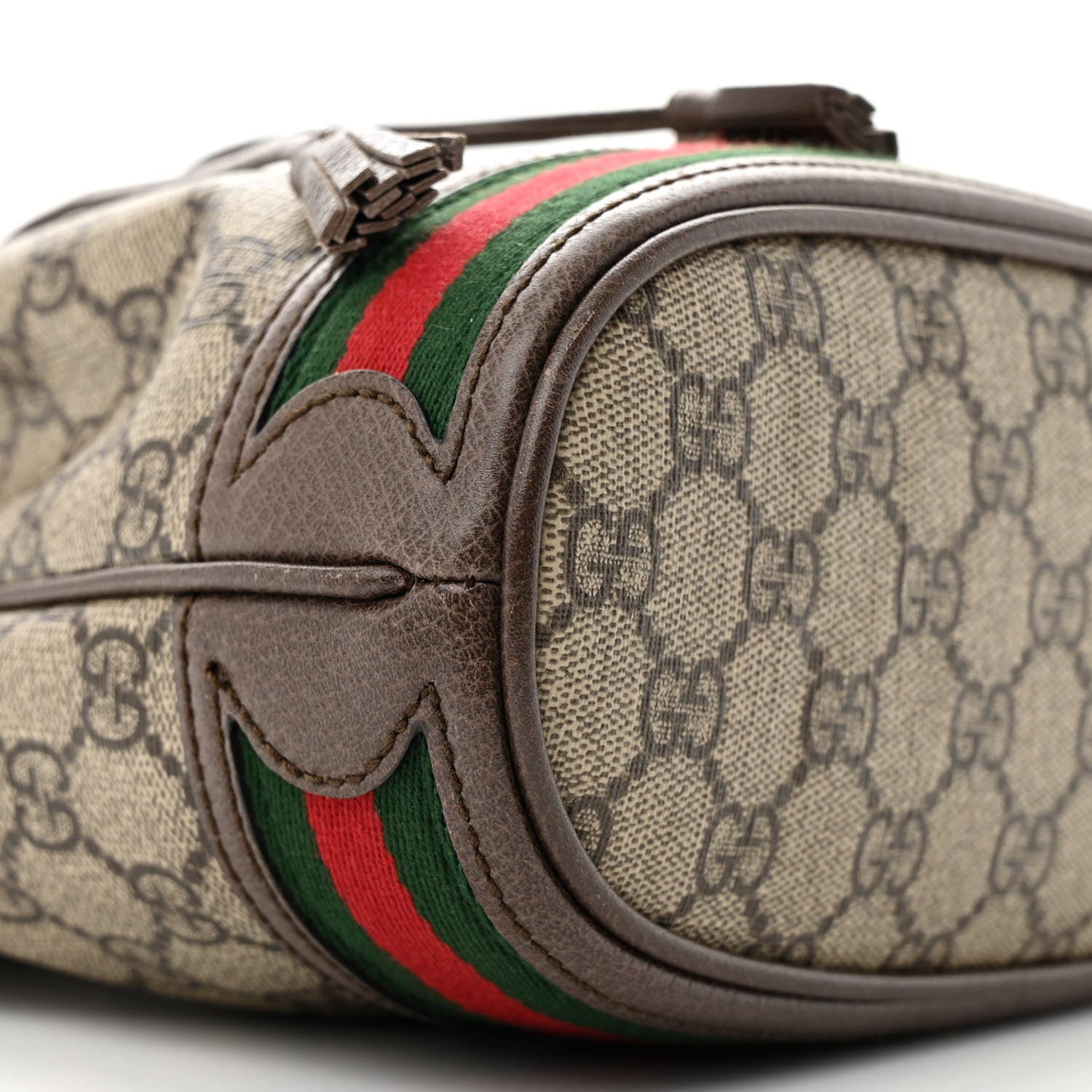 Gucci GG Supreme Monogram Web Small Ophidia Bucket Bag Brown 9 of 14
