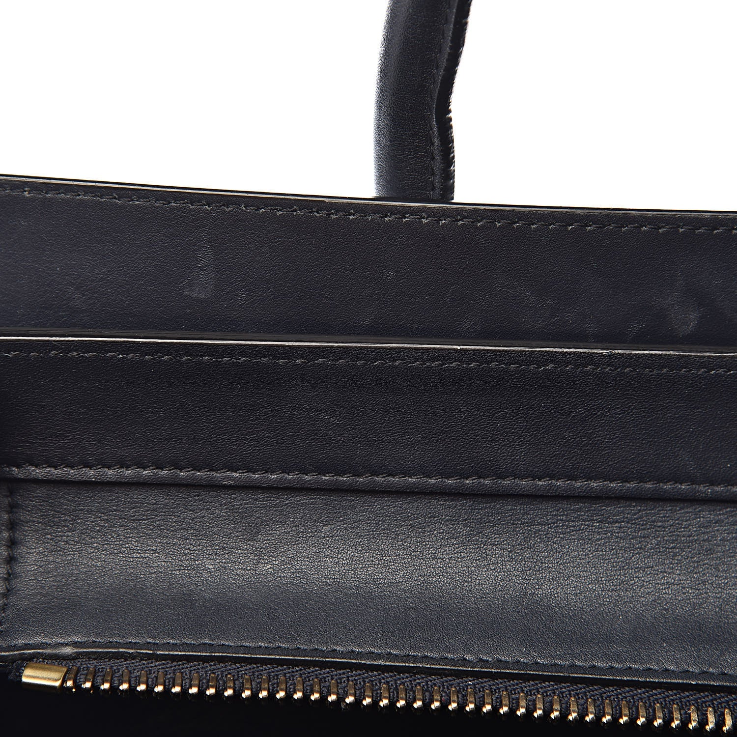 Celine Smooth Calfskin Striped Cotton Canvas Mini Luggage Navy Blue 7 of 14