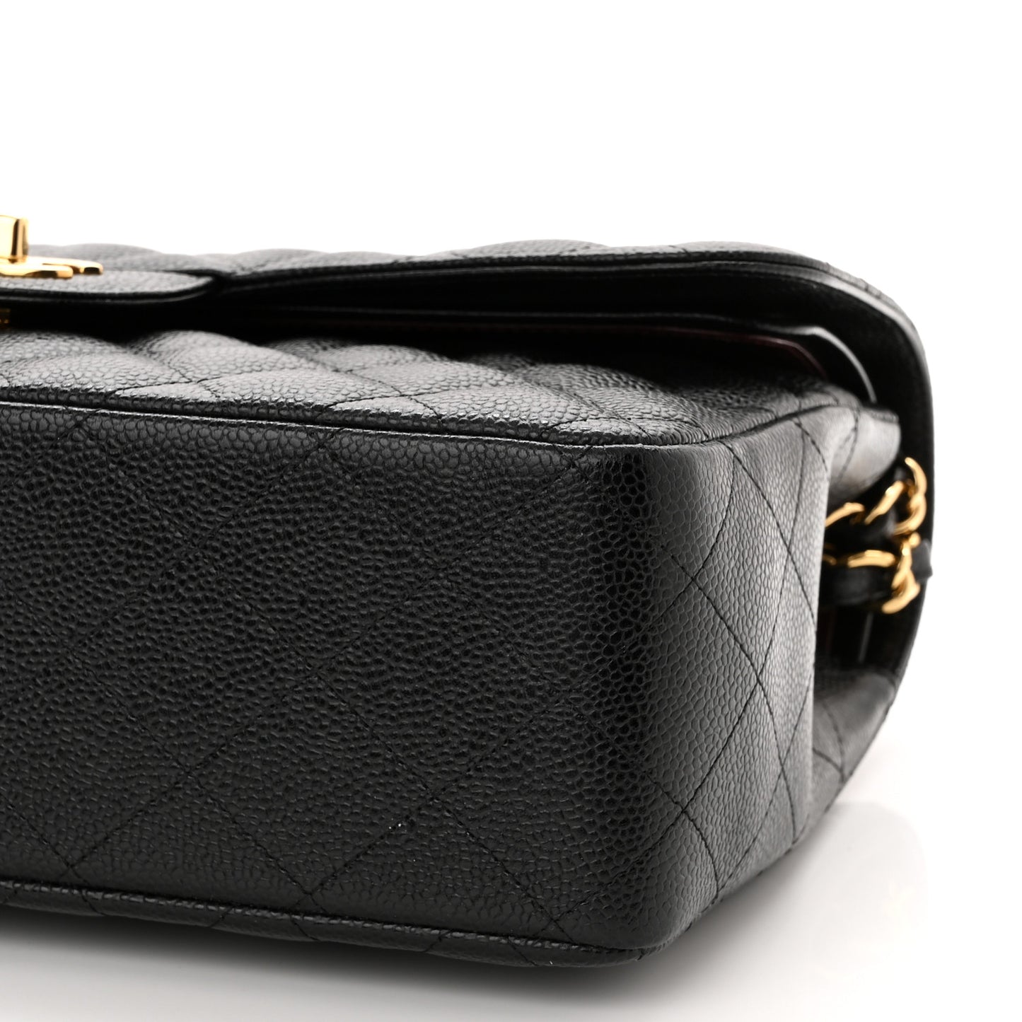 Caviar Quilted Jumbo Double Flap Black