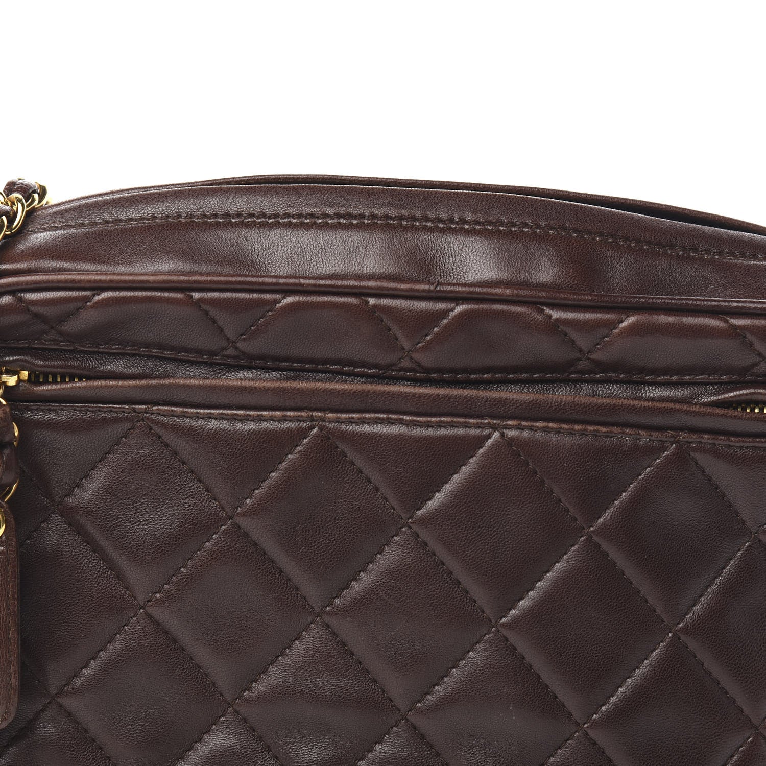 Chanel Lambskin Quilted Camera Case Brown 11 of 11