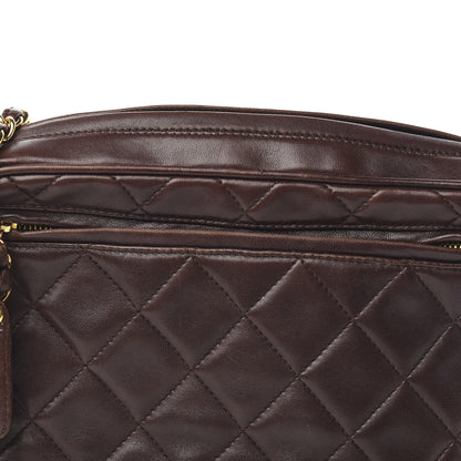 Chanel Lambskin Quilted Camera Case Brown 11 of 11