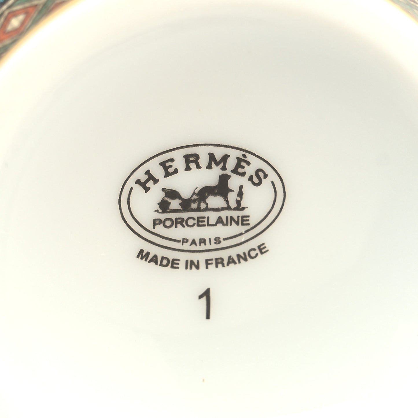 Porcelain Cheval d'Orient Tea Cup and Saucer Set of 2