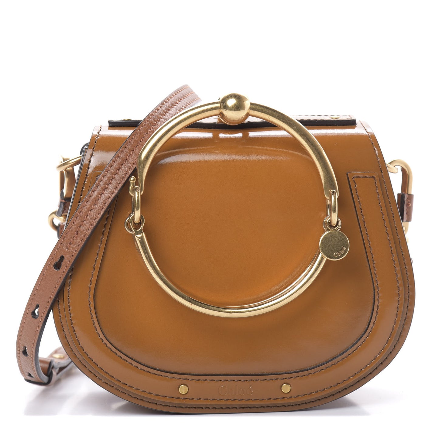 Spazzolato Sfumato Small Nile Bracelet Bag Caramel