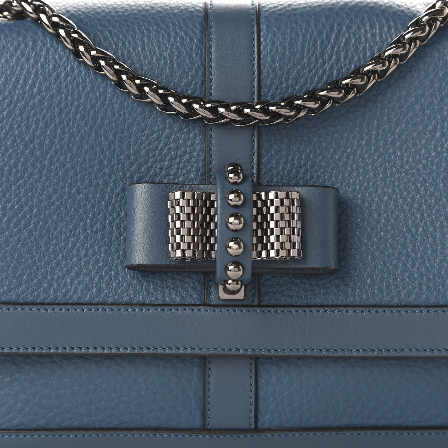 Christian Louboutin Calfskin Sweet Charity Shoulder Bag Blue 9 of 9