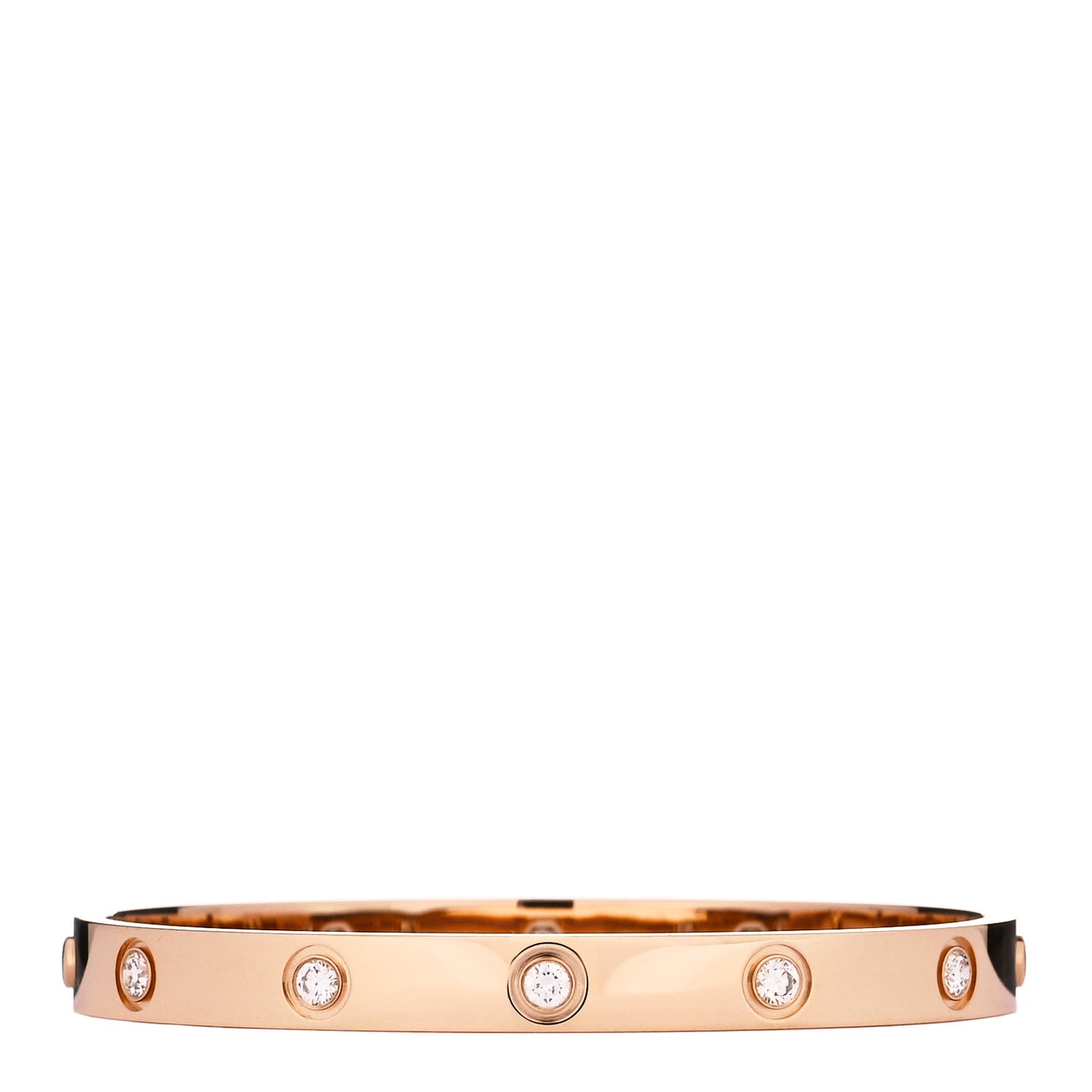 18K Pink Gold 10 Diamond LOVE Bracelet 17