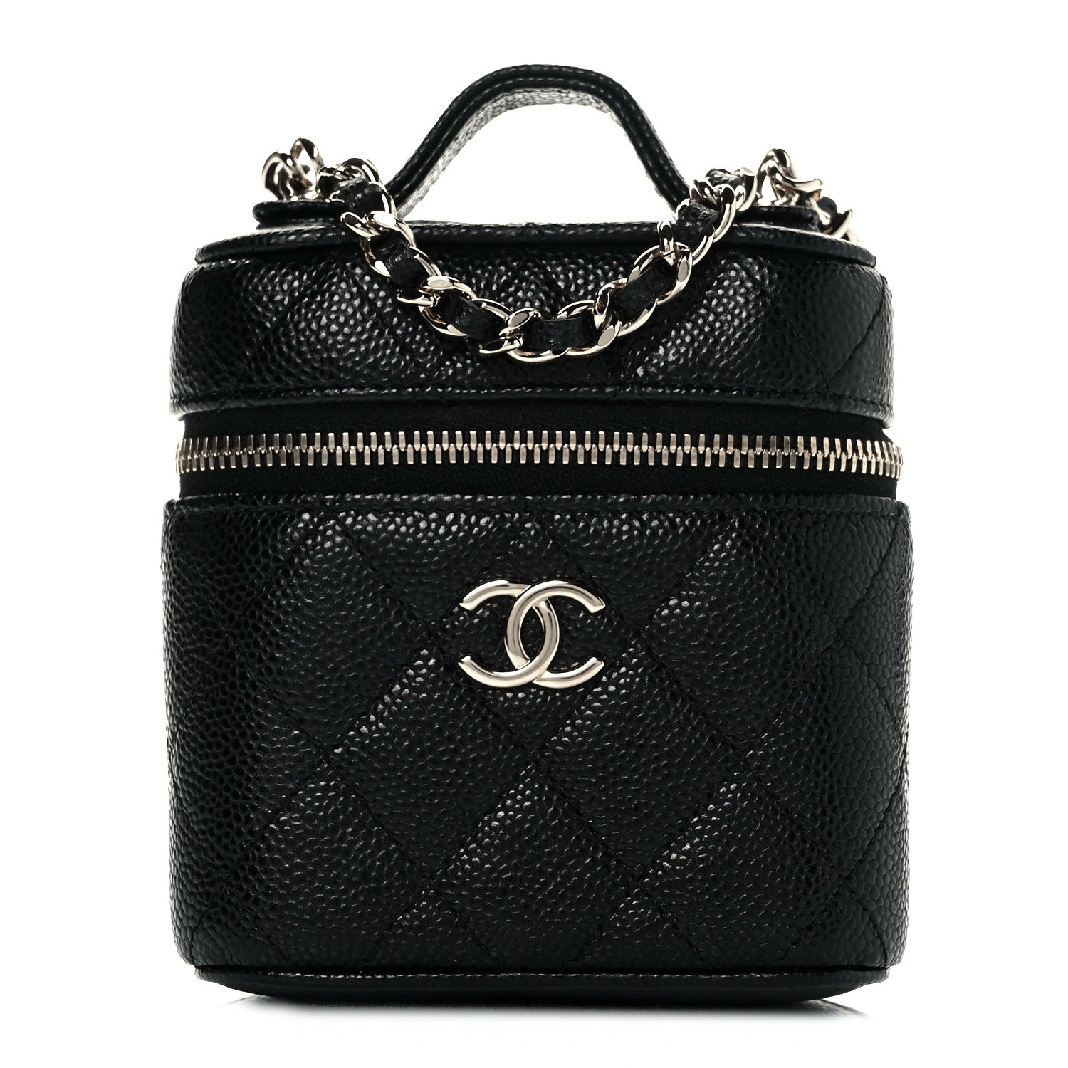 Chanel Caviar Quilted Small Handle With Care Vanity Case With Chain Black 1 of 10