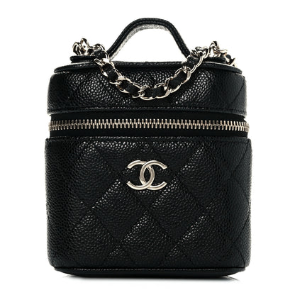 Chanel Caviar Quilted Small Handle With Care Vanity Case With Chain Black 1 of 10