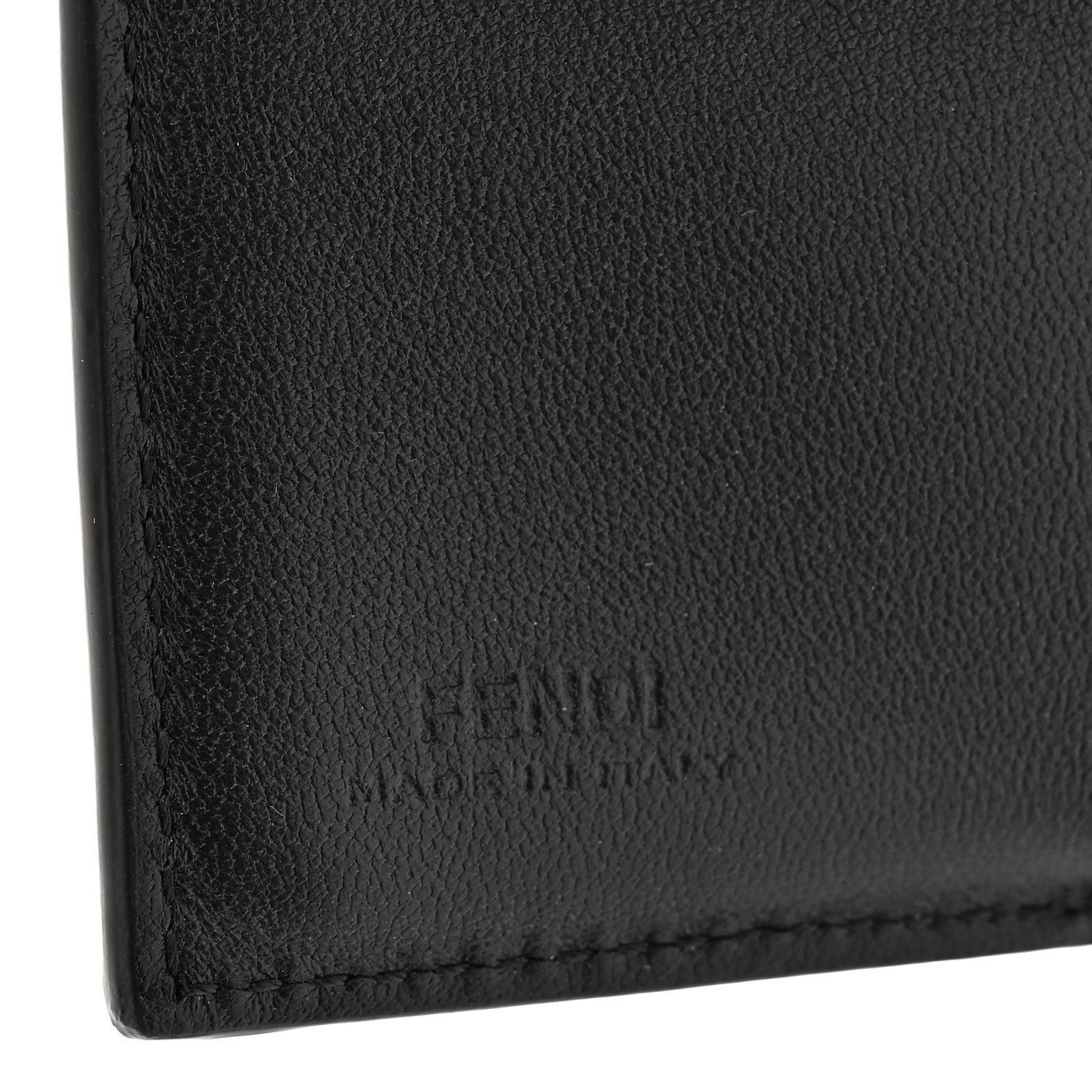Fendi Nappa Matisse FF Diagonal Embossed Micro Tri-Fold Wallet Black 7 of 9
