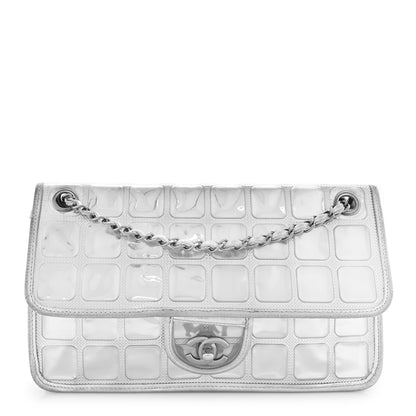 Chanel Vinyl Large Ice Cube Flap Silver 1 of 11