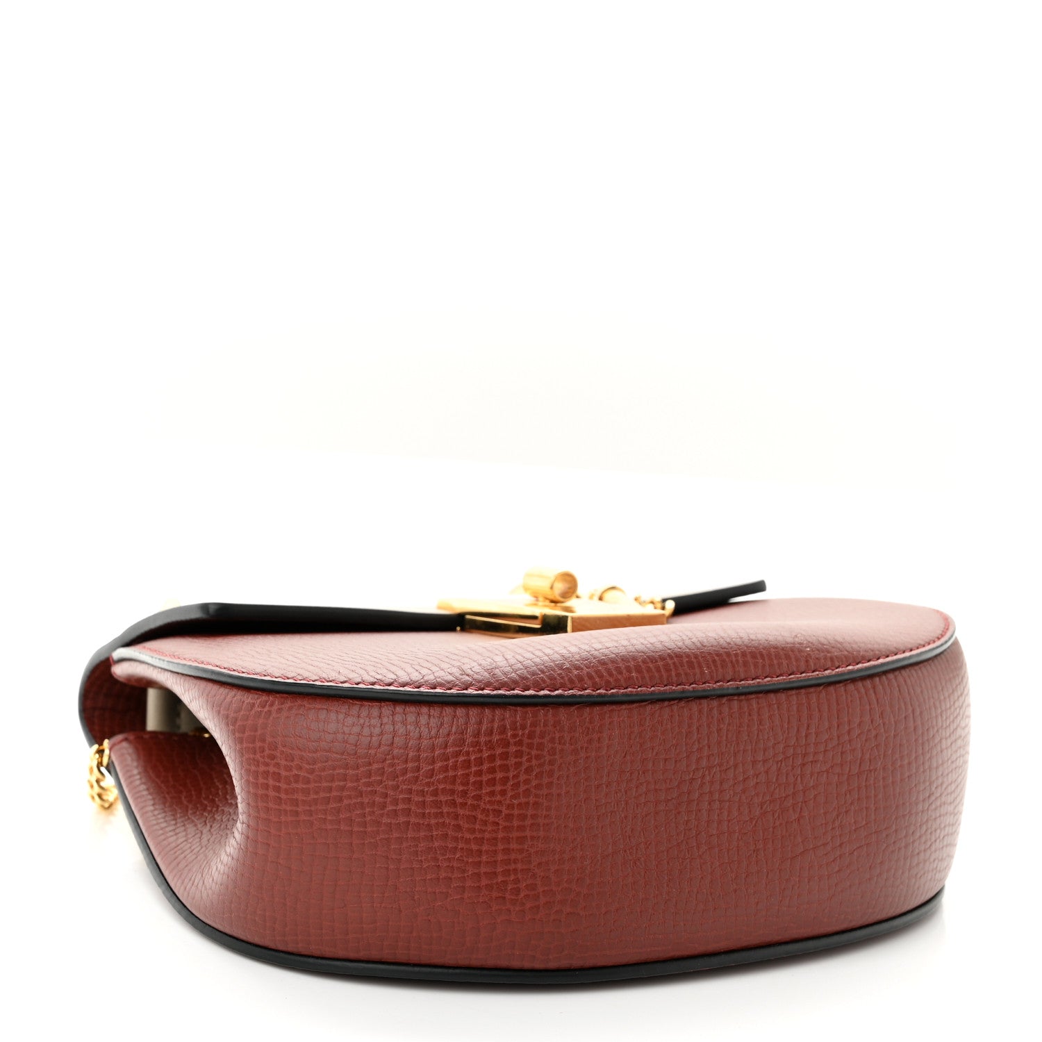 Chloe Grained Calfskin Lambskin Mini Bi-Color Drew Shoulder Bag Beige Brown 4 of 9