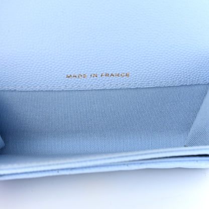 Chanel Caviar Quilted Flap Card Holder Wallet Light Blue 6 of 11