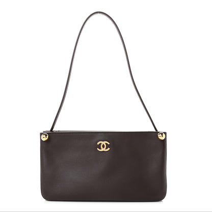 Chanel Calfskin Chick Studs Clutch Dark Brown 1 of 10