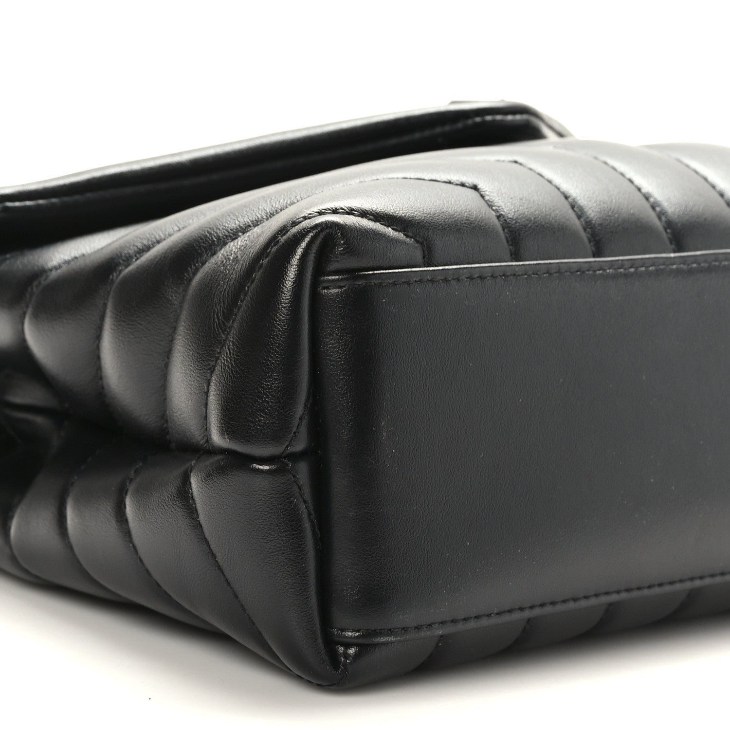 Saint Laurent Calfskin Y Quilted Monogram Monochrome Small Loulou Chain Satchel Black 7 of 8