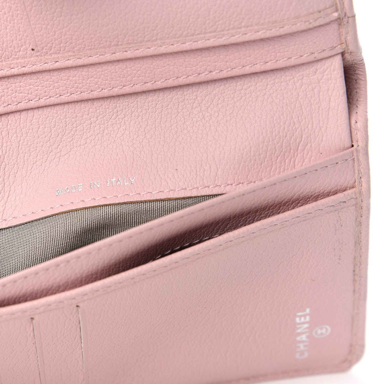 Chanel Goatskin Camellia Embossed French Flap Wallet Pink 7 of 8