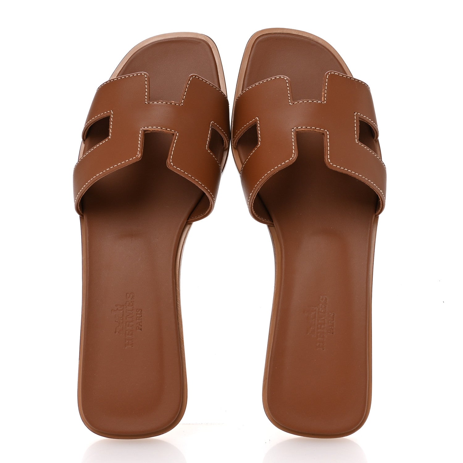 Hermes Box Calfskin Oran Sandals 36 Gold 36 Gold 2 of 9
