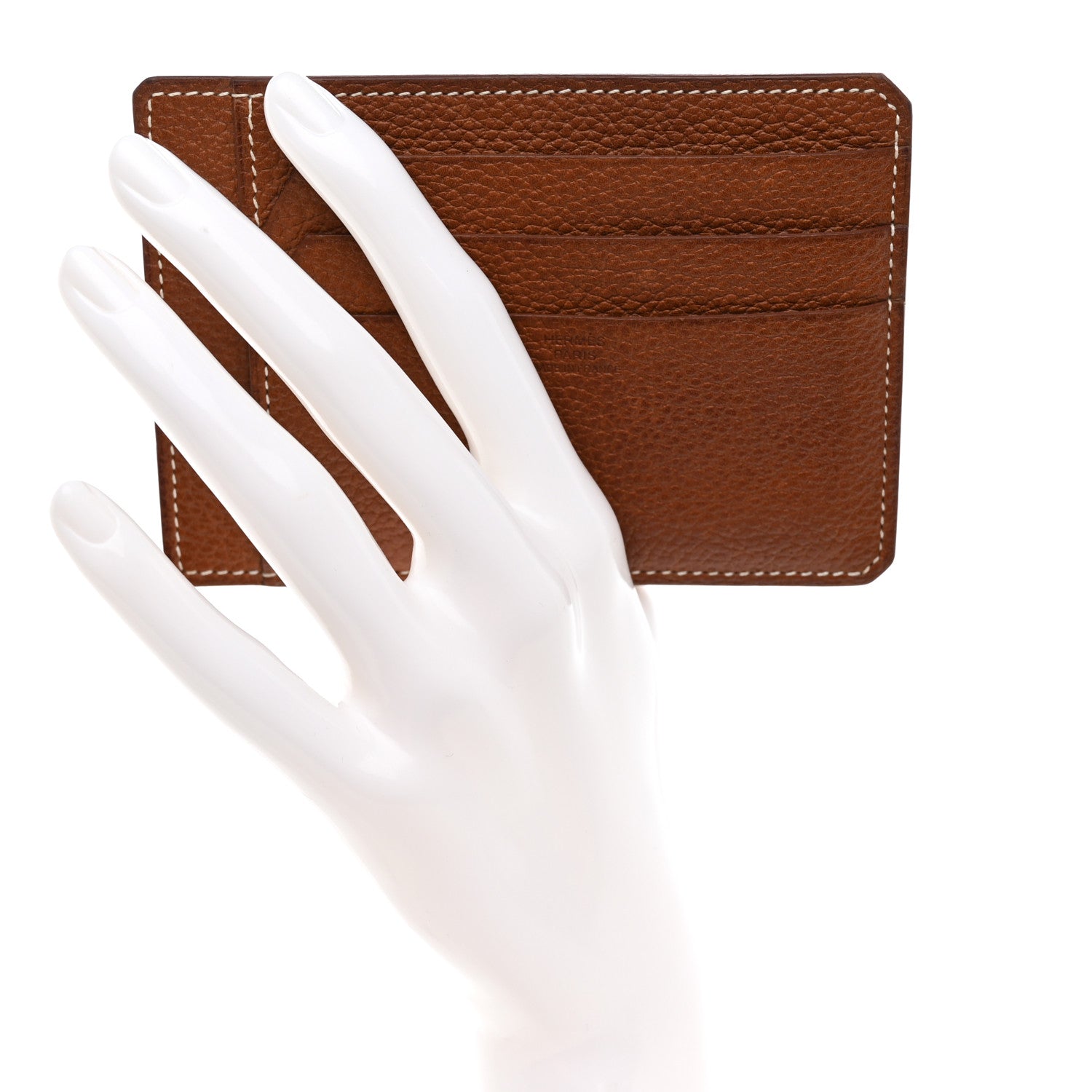 Hermes Barenia Faubourg City 3CC Card Holder Fauve 2 of 8