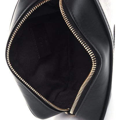 Fendi Glazed Fabric Vitello Century FF 1974 Stamp Patch Mini Camera Case Mogano Panna Black 4 of 4