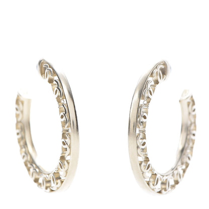 Chanel CC Hoop Earrings Gold 1 of 5
