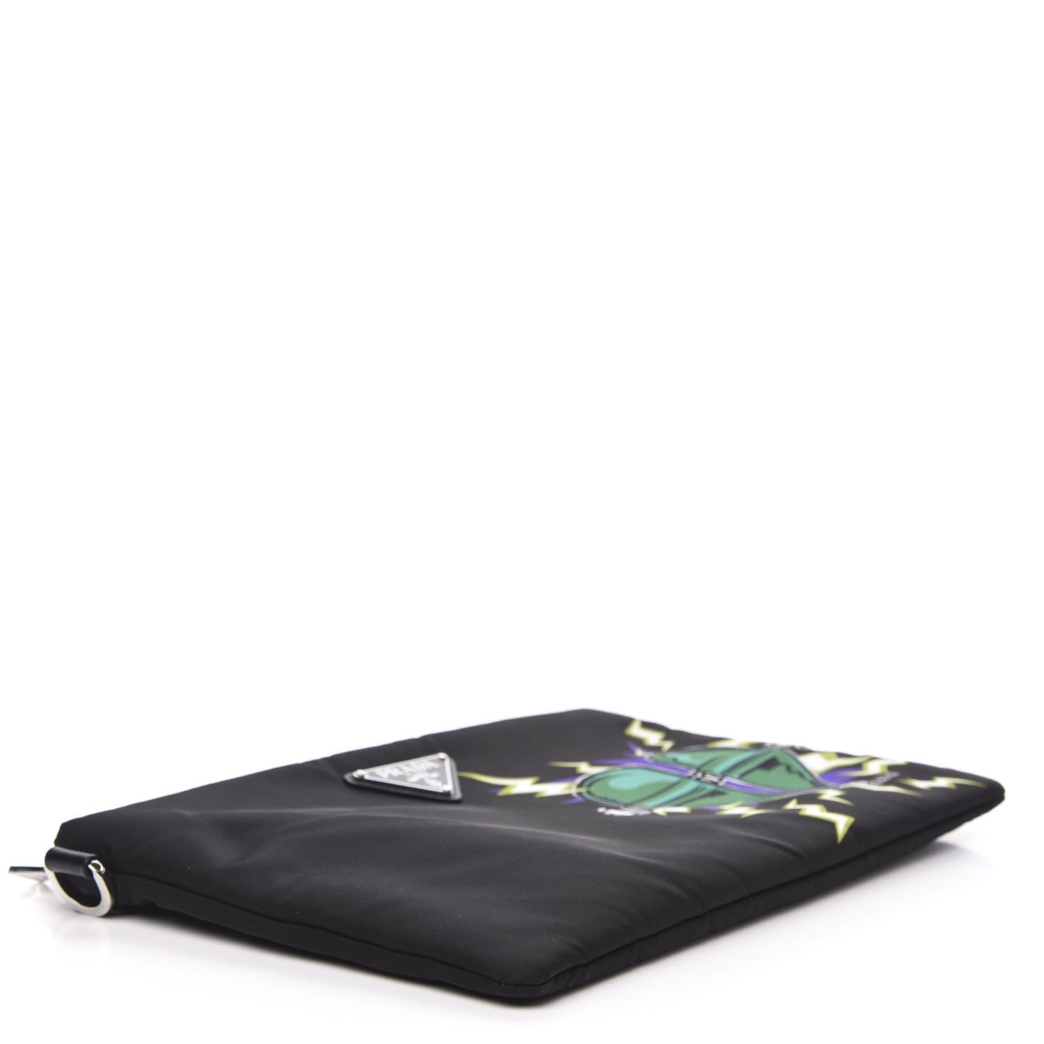 Prada X UNIVERSAL STUDIOS Tessuto Nylon Frankenstein Heart Pouch Black Smeraldo 4 of 10